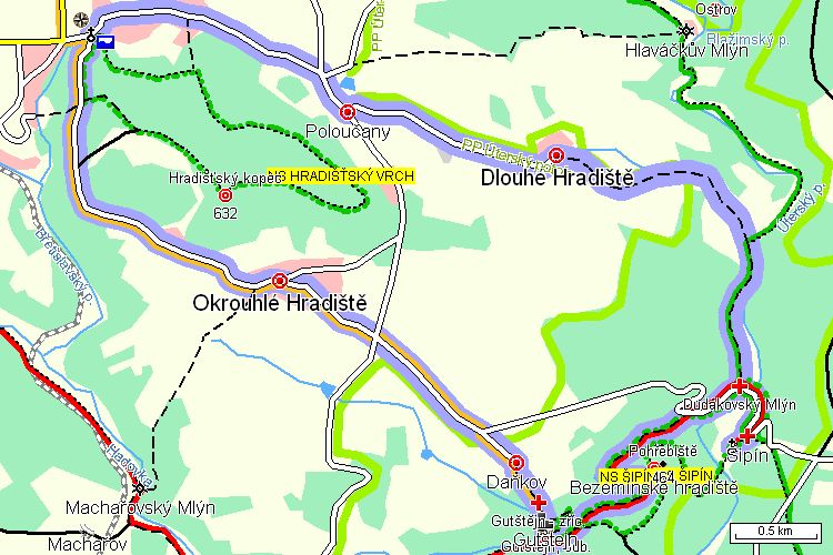 Mapa turistické trasy