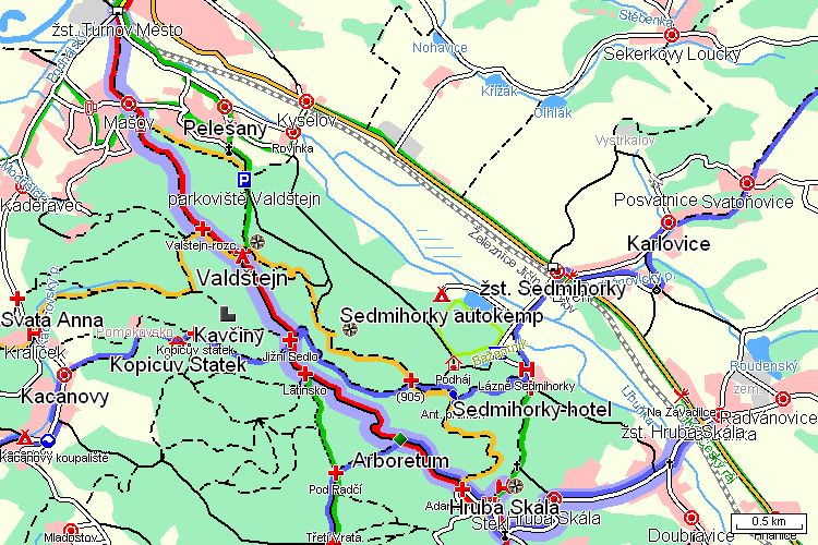 Mapa turistické trasy