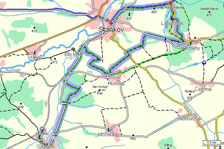 Mapa turistické trasy