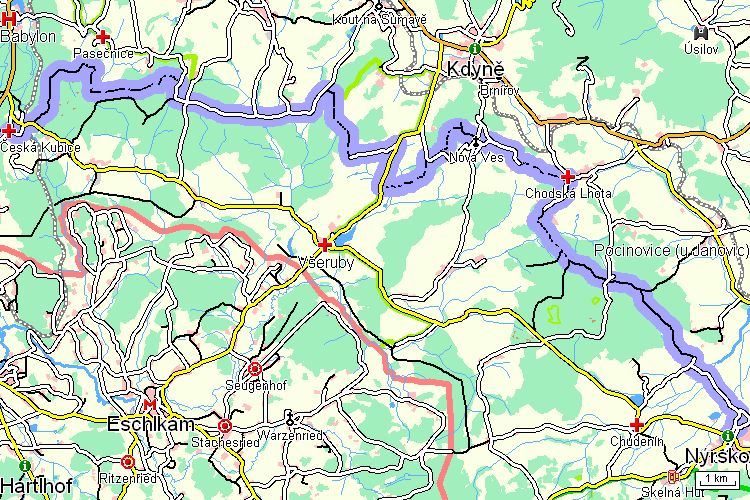 Mapa turistické trasy Mapa turistické trasy