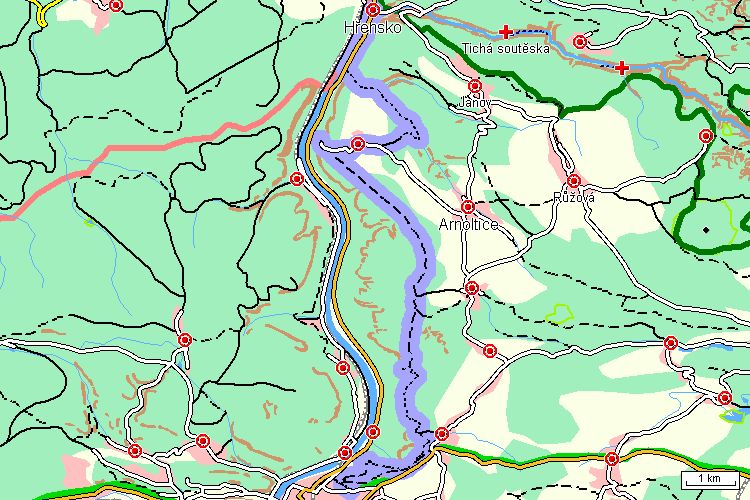 Mapa turistické trasy