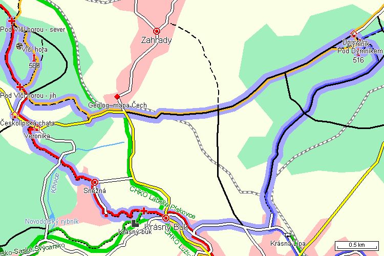 Mapa turistické trasy