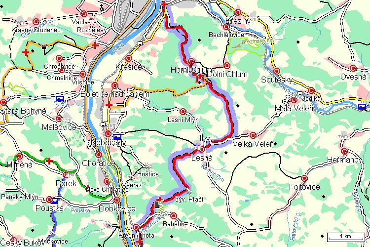 Mapa turistické trasy Mapa turistické trasy