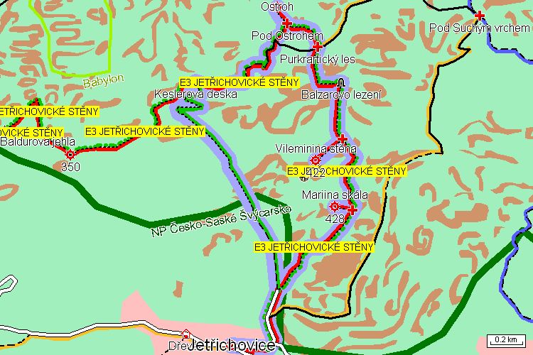 Mapa turistické trasy