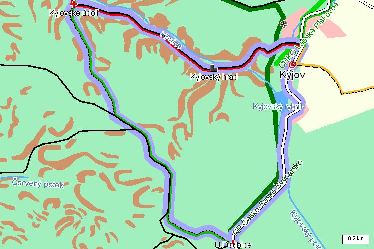 Mapa turistické trasy