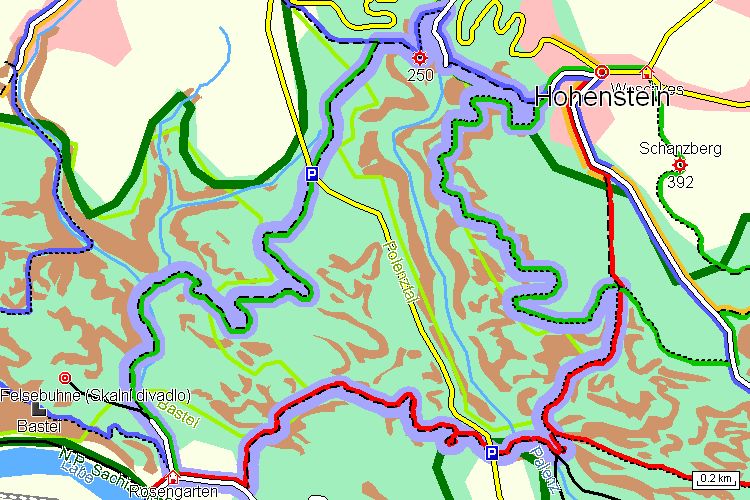 Mapa turistické trasy