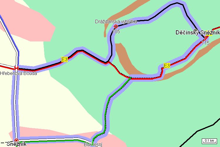 Mapa turistické trasy