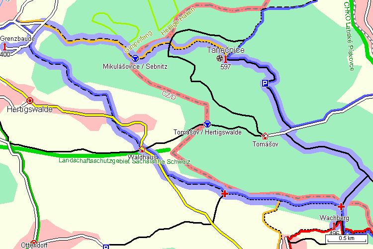 Mapa turistické trasy Mapa turistické trasy
