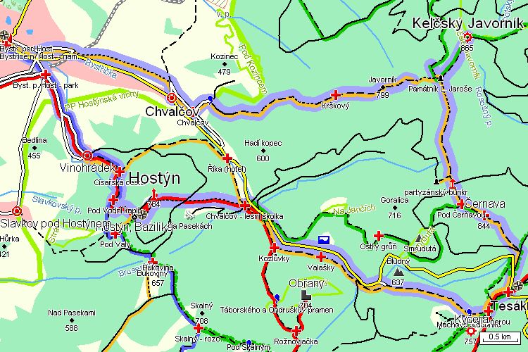 Mapa turistické trasy