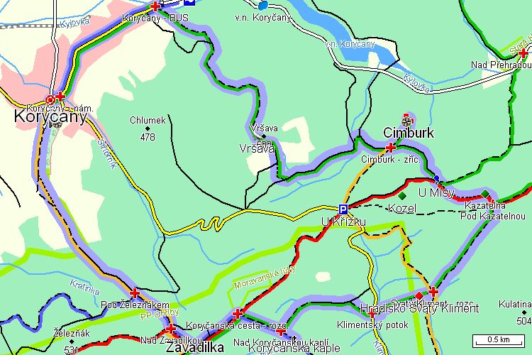 Mapa turistické trasy Mapa turistické trasy