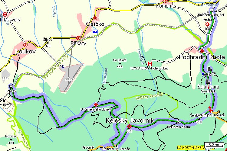 Mapa turistické trasy