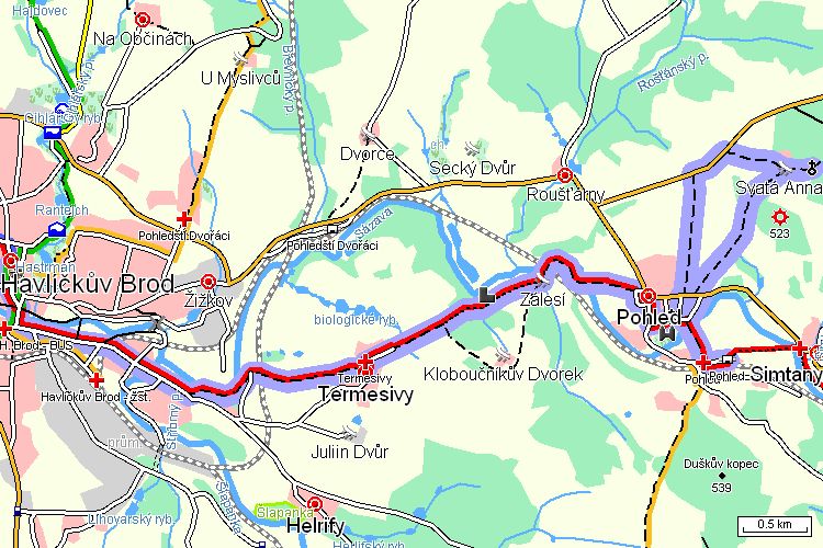 Mapa turistické trasy