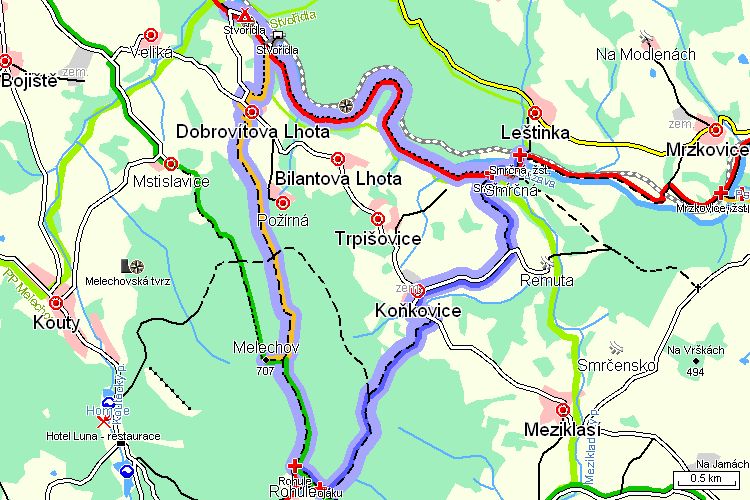 Mapa turistické trasy Mapa turistické trasy