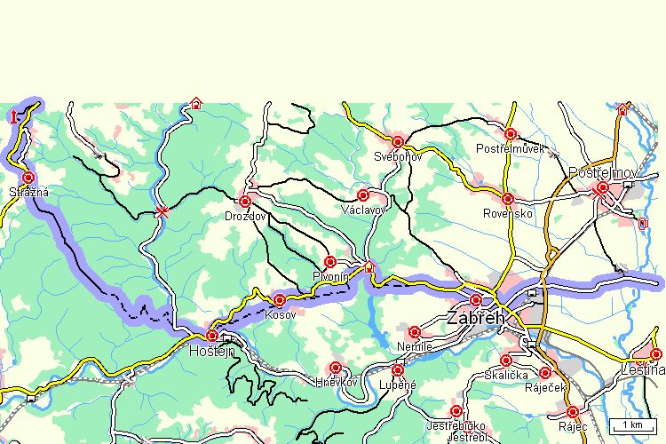 Mapa turistické trasy