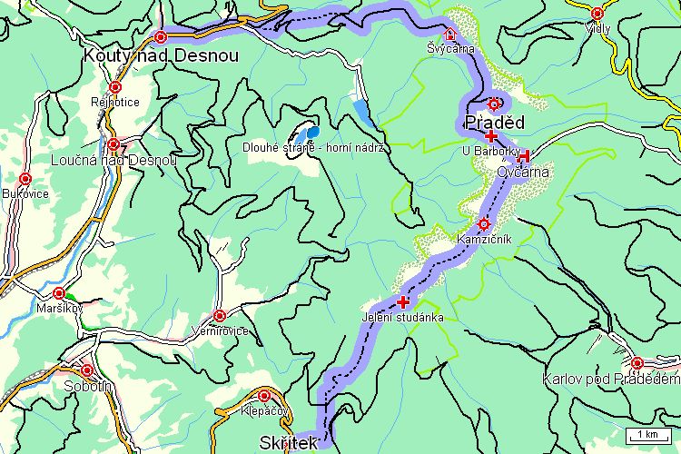 Mapa turistické trasy