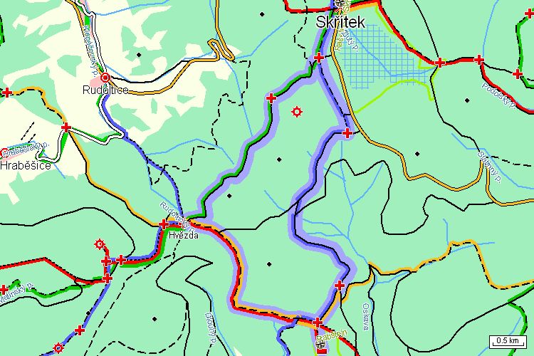 Mapa turistické trasy