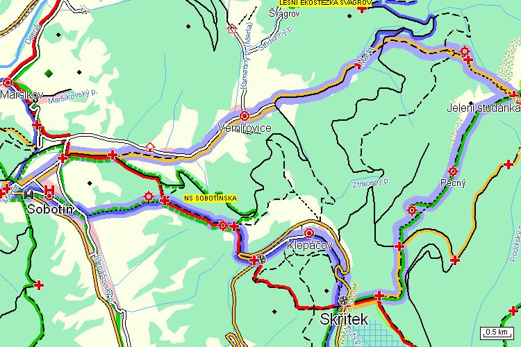 Mapa turistické trasy Mapa turistické trasy