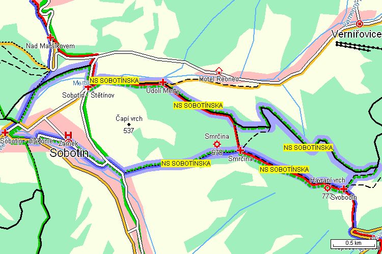Mapa turistické trasy Mapa turistické trasy