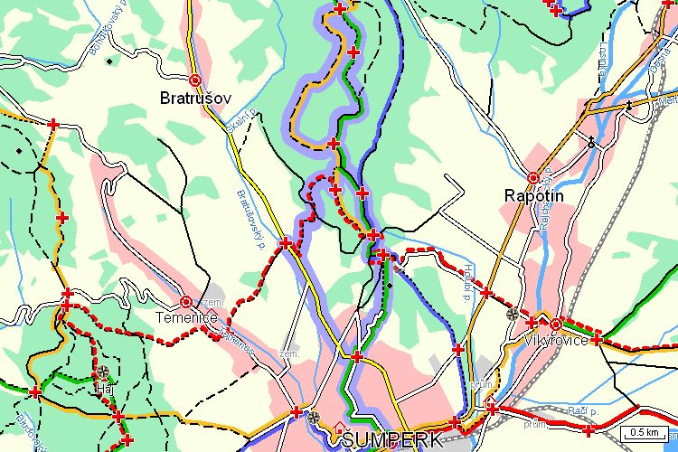 Mapa turistické trasy