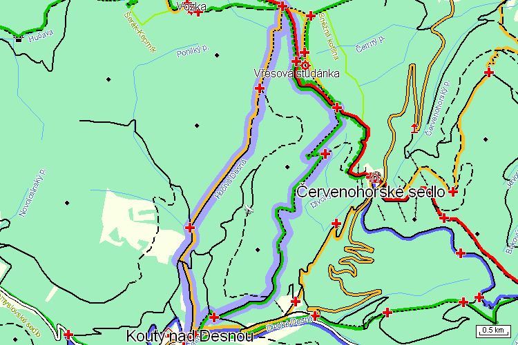 Mapa turistické trasy