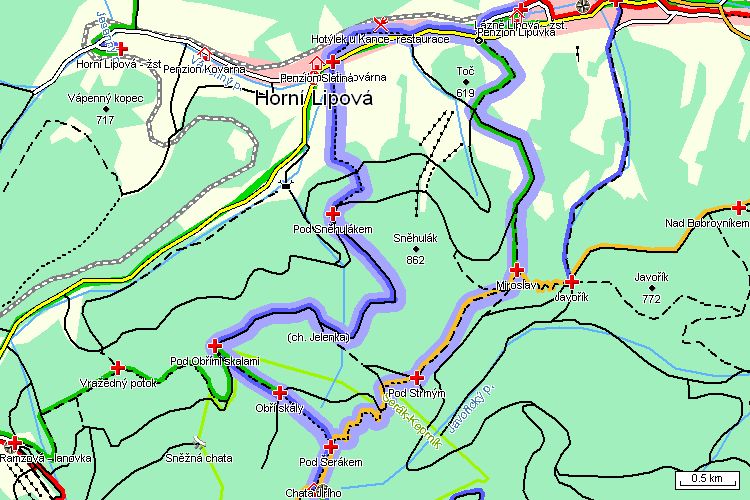 Mapa turistické trasy Mapa turistické trasy