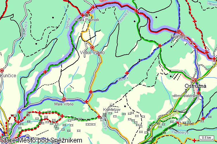 Mapa turistické trasy