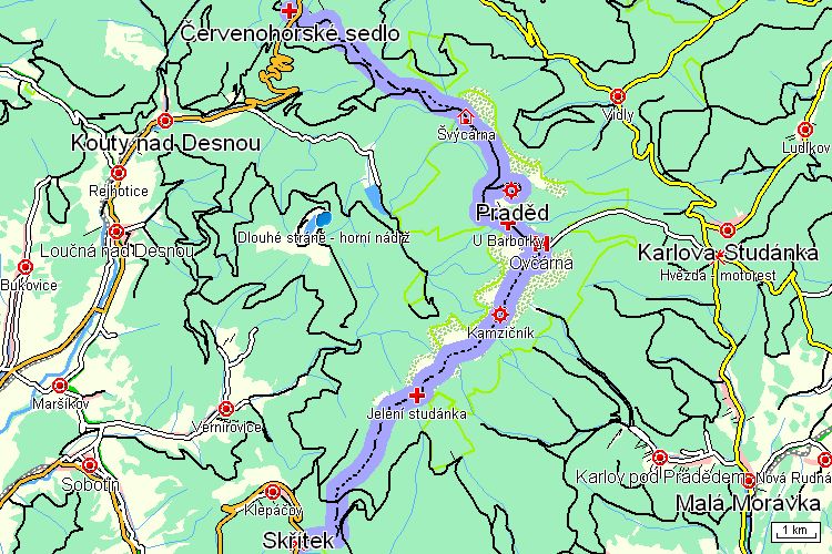 Mapa turistické trasy