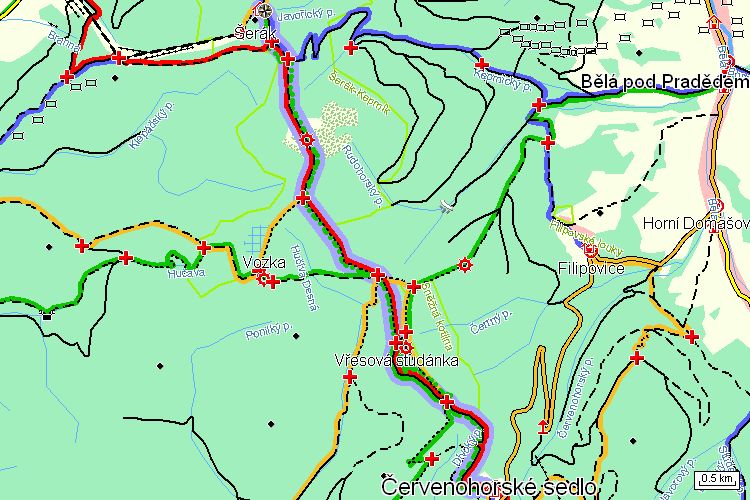Mapa turistické trasy