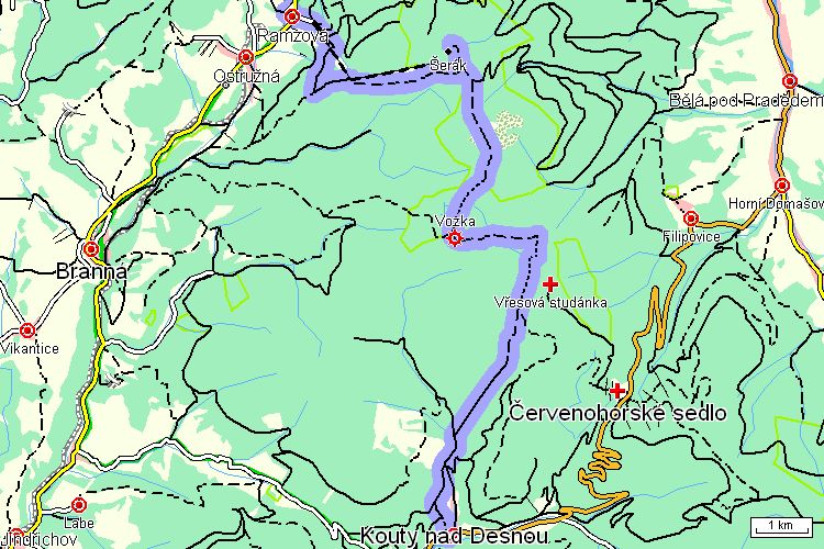 Mapa turistické trasy Mapa turistické trasy