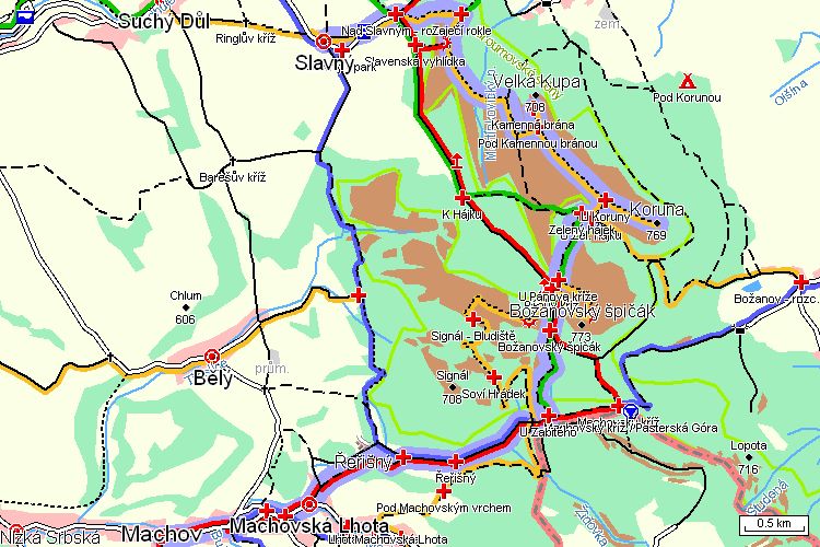 Mapa turistické trasy