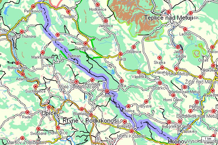 Mapa turistické trasy Mapa turistické trasy