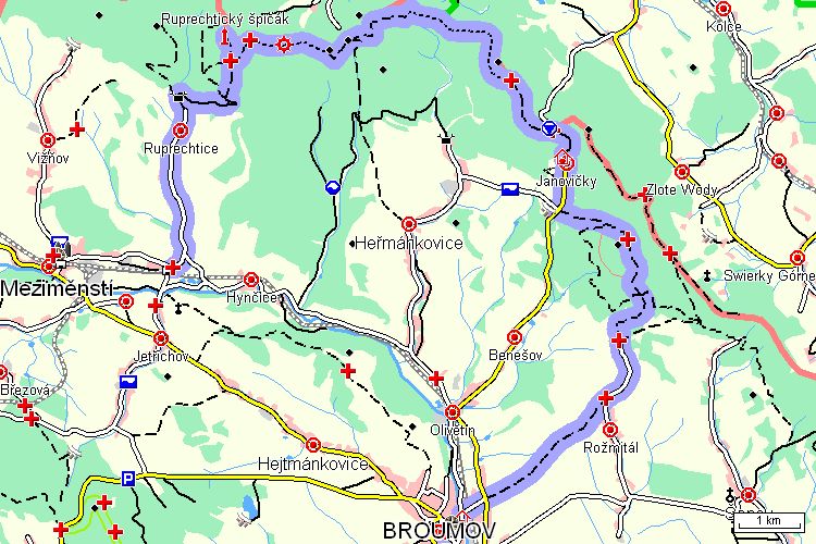 Mapa turistické trasy Mapa turistické trasy