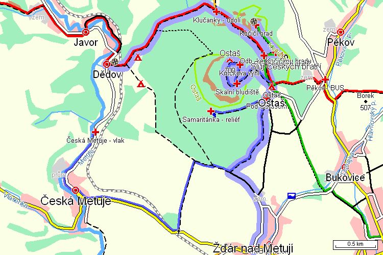 Mapa turistické trasy
