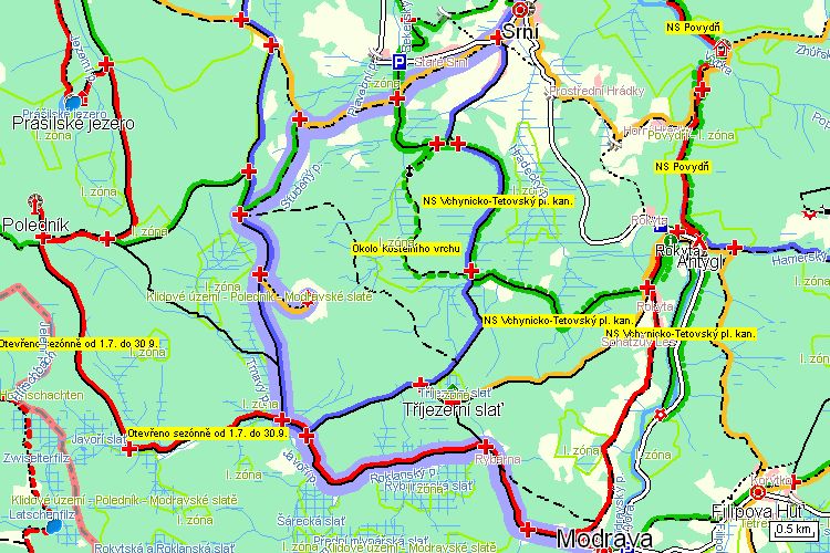 Mapa turistické trasy