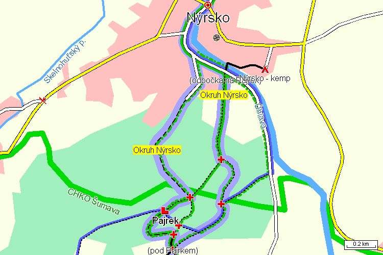 Mapa turistické trasy