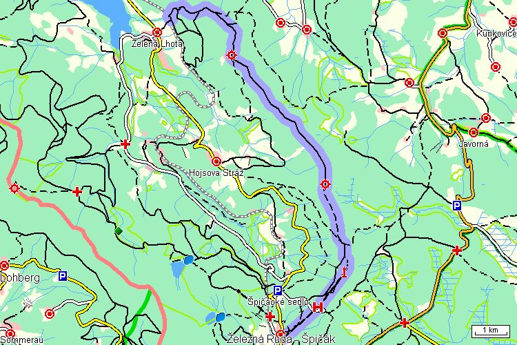 Mapa turistické trasy
