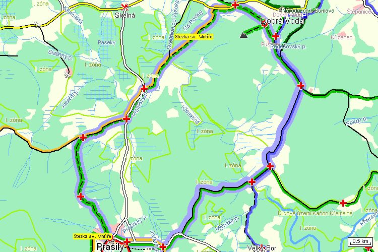 Mapa turistické trasy