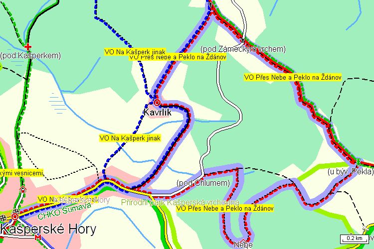 Mapa turistické trasy