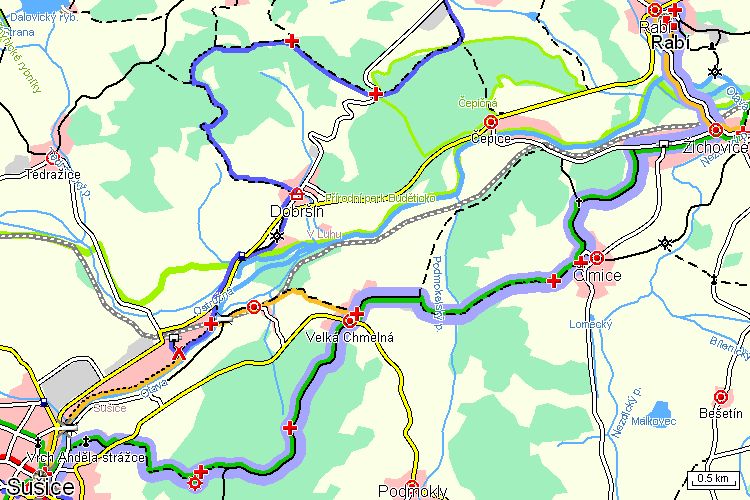 Mapa turistické trasy Mapa turistické trasy