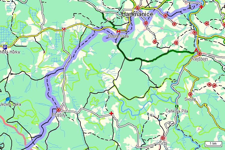 Mapa turistické trasy