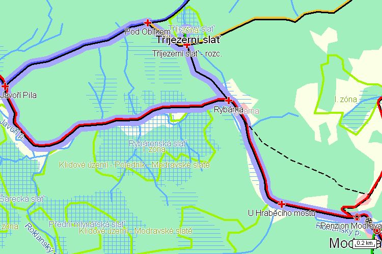 Mapa turistické trasy