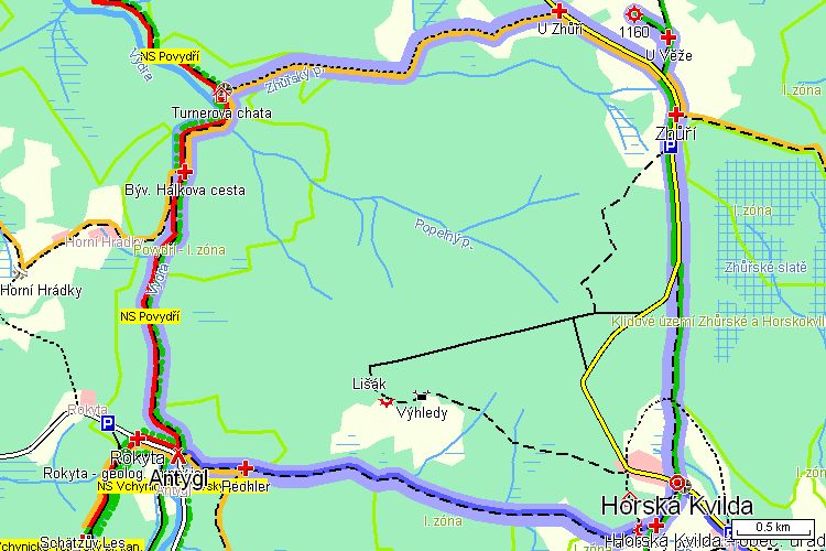 Mapa turistické trasy Mapa turistické trasy