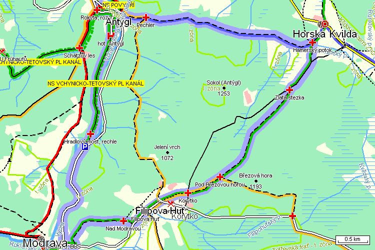 Mapa turistické trasy Mapa turistické trasy