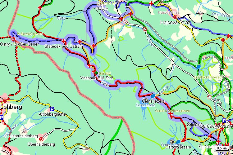 Mapa turistické trasy