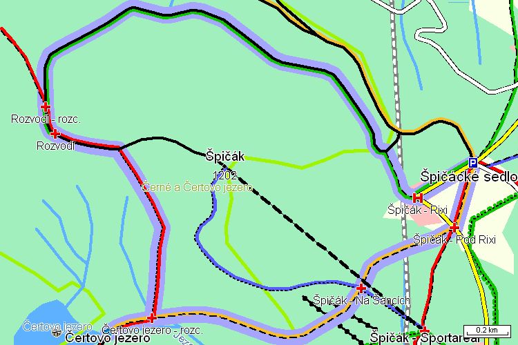 Mapa turistické trasy