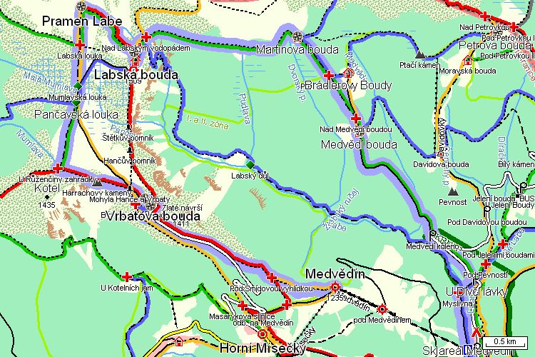 Mapa turistické trasy