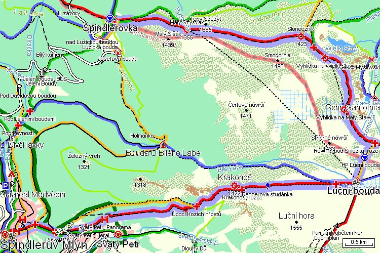 Mapa turistické trasy