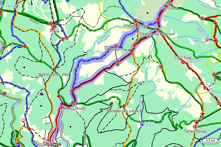 Mapa turistické trasy