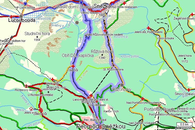 Mapa turistické trasy Mapa turistické trasy