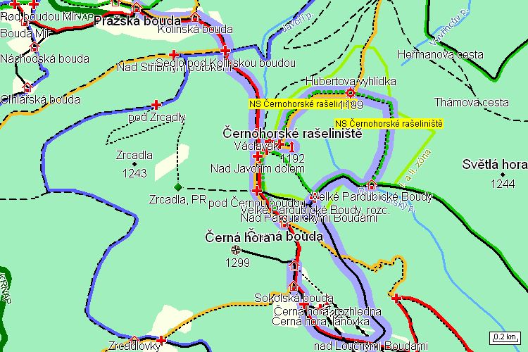 Mapa turistické trasy